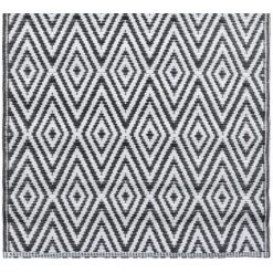 VidaXL Tapis D'extérieur Blanc Et Noir 80x150 Cm PP - Blanc -Tapis et paillasson Soldes 32529898 4