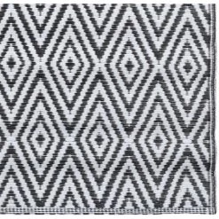 VidaXL Tapis D'extérieur Blanc Et Noir 80x150 Cm PP - Blanc -Tapis et paillasson Soldes 32529898 5