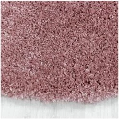 Tapis BOBOCHIC - Tapis Shaggy Rond FALMA Uni 80x80 Rose - Rose