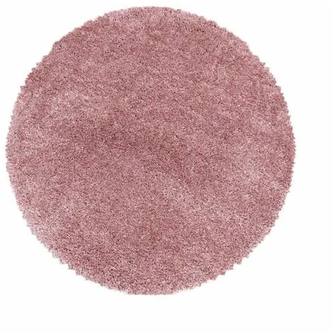 Tapis BOBOCHIC - Tapis Shaggy Rond FALMA Uni 80x80 Rose - Rose 2 Tapis BOBOCHIC - Tapis Shaggy Rond FALMA Uni 80x80 Rose - Rose – Image 2