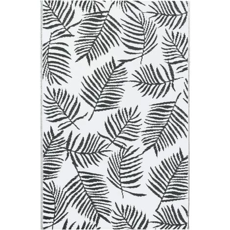 VidaXL Tapis D'extérieur Blanc Et Noir 80x150 Cm PP - Blanc 2 VidaXL Tapis D'extérieur Blanc Et Noir 80x150 Cm PP - Blanc – Image 2