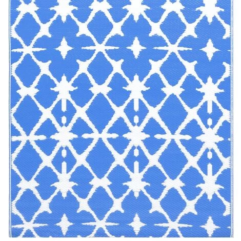 Tapis D'extérieur Bleu Et Blanc 80x150 Cm PP VidaXL 4 Tapis D'extérieur Bleu Et Blanc 80x150 Cm PP VidaXL – Image 4