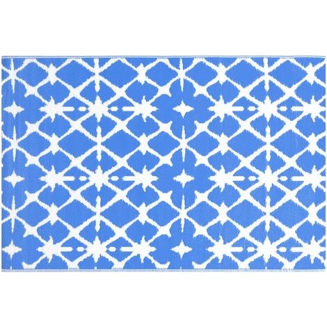 VidaXL Tapis D'extérieur Bleu Et Blanc 190x290 Cm PP - Bleu 3 VidaXL Tapis D'extérieur Bleu Et Blanc 190x290 Cm PP - Bleu – Image 3