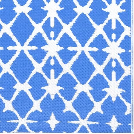 VidaXL Tapis D'extérieur Bleu Et Blanc 190x290 Cm PP - Bleu 5 VidaXL Tapis D'extérieur Bleu Et Blanc 190x290 Cm PP - Bleu – Image 5
