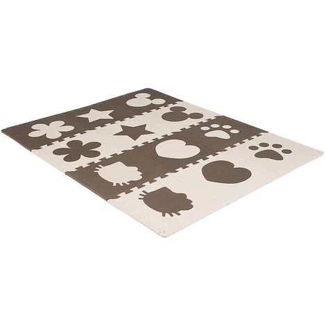 SKECTEN Tapis De Jeu Puzzle 12 Pièces Pour Enfants Mousse EVA 30*30*1cm Marron Beige 3 SKECTEN Tapis De Jeu Puzzle 12 Pièces Pour Enfants Mousse EVA 30*30*1cm Marron Beige – Image 3