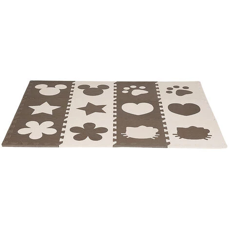 SKECTEN Tapis De Jeu Puzzle 12 Pièces Pour Enfants Mousse EVA 30*30*1cm Marron Beige 4 SKECTEN Tapis De Jeu Puzzle 12 Pièces Pour Enfants Mousse EVA 30*30*1cm Marron Beige – Image 4