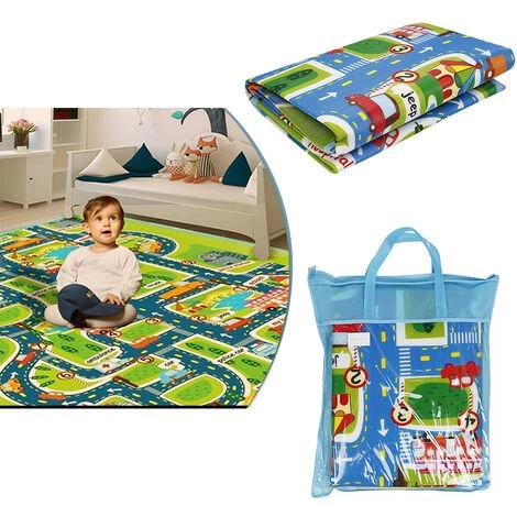 SKECTEN Tapis De Jeux Bébé Enfant, Tapis De Jeu Circuit Voiture De Course 160x130CM 1 SKECTEN Tapis De Jeux Bébé Enfant, Tapis De Jeu Circuit Voiture De Course 160x130CM