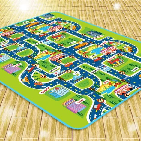 SKECTEN Tapis De Jeux Bébé Enfant, Tapis De Jeu Circuit Voiture De Course 160x130CM 2 SKECTEN Tapis De Jeux Bébé Enfant, Tapis De Jeu Circuit Voiture De Course 160x130CM – Image 2