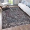 JADOREL Tapis Orient Style 150x230 Cm Rectangulaire GASHGAI VINTAGE Gris Chambre Adapté Au Chauffage Par Le Sol - Gris