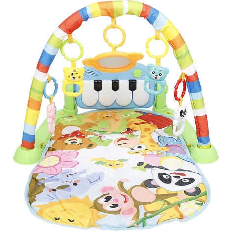 SKECTEN Tapis D'Éveil Pour Bébé Avec Clavier De Piano, Tapis De Jeu Avec 5 Jouets Suspendus Détachables, Tapis D'Éveil Doux Avec Arche Amovible Et Images D'animaux, Pour Nouveau-née 2 SKECTEN Tapis D'Éveil Pour Bébé Avec Clavier De Piano, Tapis De Jeu Avec 5 Jouets Suspendus Détachables, Tapis D'Éveil Doux Avec Arche Amovible Et Images D'animaux, Pour Nouveau-née – Image 2