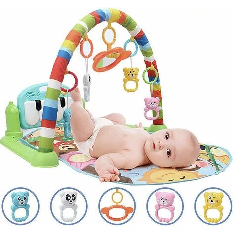 SKECTEN Tapis D'Éveil Pour Bébé Avec Clavier De Piano, Tapis De Jeu Avec 5 Jouets Suspendus Détachables, Tapis D'Éveil Doux Avec Arche Amovible Et Images D'animaux, Pour Nouveau-née 5 SKECTEN Tapis D'Éveil Pour Bébé Avec Clavier De Piano, Tapis De Jeu Avec 5 Jouets Suspendus Détachables, Tapis D'Éveil Doux Avec Arche Amovible Et Images D'animaux, Pour Nouveau-née – Image 5