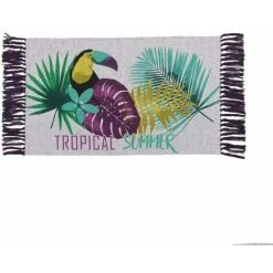 DOUCEUR D'INTÉRIEUR Tapis Rectangle à Franges 50x80 Cm Hawaina Coton - Blanc