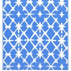 ASUPERMALL Tapis D'exterieur Bleu Et Blanc 80x150 Cm PP -Tapis et paillasson Soldes 33372981 4