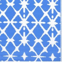 ASUPERMALL Tapis D'exterieur Bleu Et Blanc 80x150 Cm PP -Tapis et paillasson Soldes 33372981 5