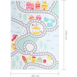 ASUPERMALL Tapis Imprime Multicolore 80x150 Cm Tissu -Tapis et paillasson Soldes 33375464 5