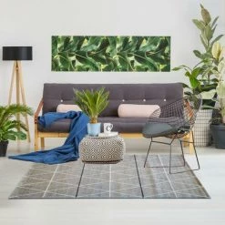 JADOREL Tapis Salon 60x110 Cm Rectangulaire LEYSAN Gris Entrée Adapté Au Chauffage Par Le Sol - Gris