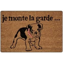 Paris Prix - Paillasson En Coco "chien" 40x60cm Naturel