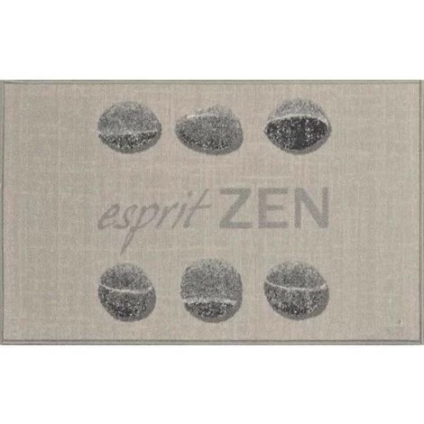 Paris Prix - Tapis Rectangulaire "esprit Zen" 50x80cm Gris 1 Paris Prix - Tapis Rectangulaire "esprit Zen" 50x80cm Gris