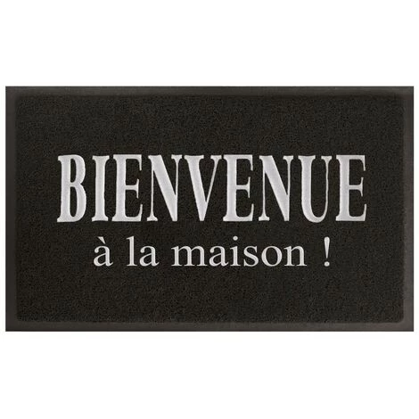 Paris Prix - Tapis D'entrée "maison" 45x75cm Noir & Gris 1 Paris Prix - Tapis D'entrée "maison" 45x75cm Noir & Gris