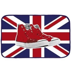 Paris Prix - Tapis Velours "shoes" 45x75cm Rouge