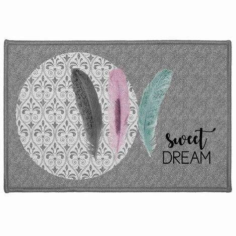 Paris Prix - Tapis Déco Rectangulaire "sweet Trio" 40x60cm Gris 1 Paris Prix - Tapis Déco Rectangulaire "sweet Trio" 40x60cm Gris