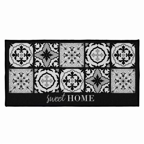 Paris Prix - Tapis Déco Rectangulaire "alfama" 57x115cm Noir 1 Paris Prix - Tapis Déco Rectangulaire "alfama" 57x115cm Noir