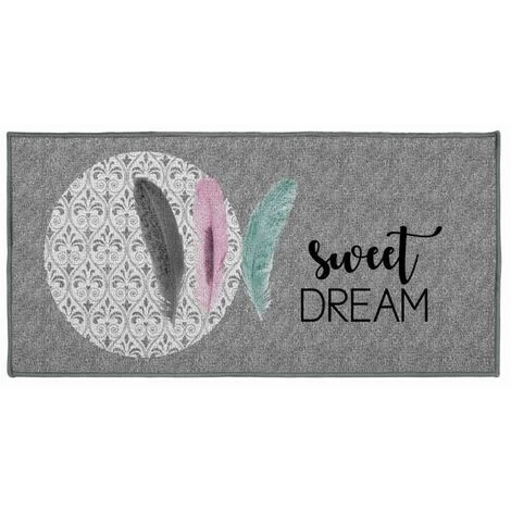 Paris Prix - Tapis Déco Rectangulaire "sweet Trio" 57x115cm Gris 1 Paris Prix - Tapis Déco Rectangulaire "sweet Trio" 57x115cm Gris