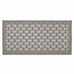 Paris Prix - Tapis Déco "art Déco Chic" 50x120cm Gris
