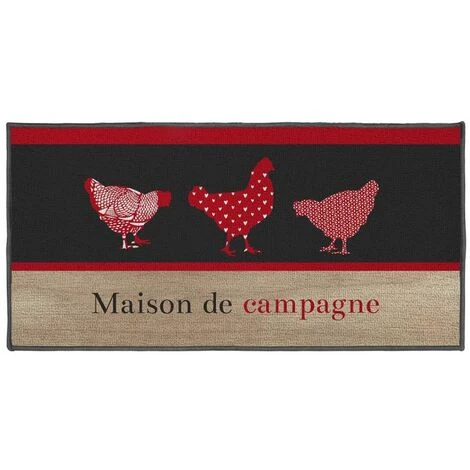 Paris Prix - Tapis Déco Rectangle "campagne" 50x120cm Rouge 1 Paris Prix - Tapis Déco Rectangle "campagne" 50x120cm Rouge