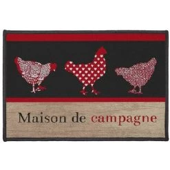 Paris Prix - Tapis Déco Rectangle "campagne" 40x60cm Rouge