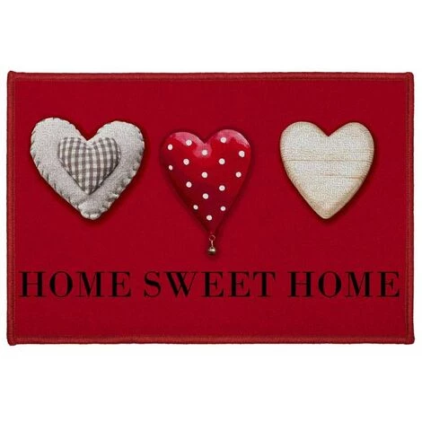 Paris Prix - Tapis Déco Imprimé "home Passion" 40x60cm Rouge 1 Paris Prix - Tapis Déco Imprimé "home Passion" 40x60cm Rouge