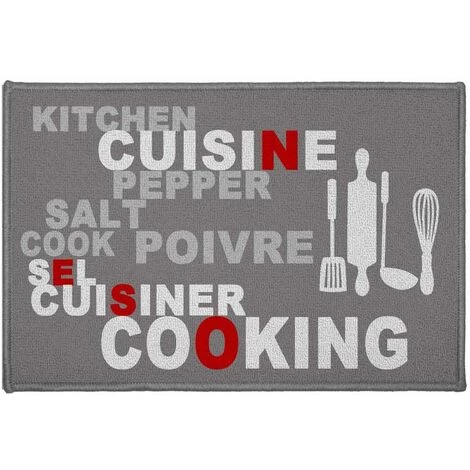 Paris Prix - Tapis Déco Imprimé "salt & Pepper" 40x60cm Gris 1 Paris Prix - Tapis Déco Imprimé "salt & Pepper" 40x60cm Gris