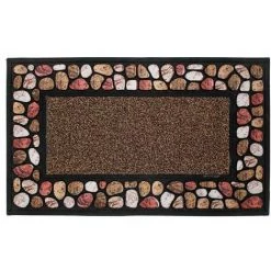Paris Prix - Tapis D'entrée Imprimé "cailloux" 45x75cm Naturel