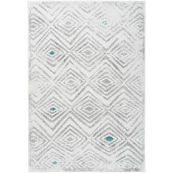 Paris Prix - Tapis Ethnique à Poils Courts "vancouver Iv" Blanc 80 X 150 Cm