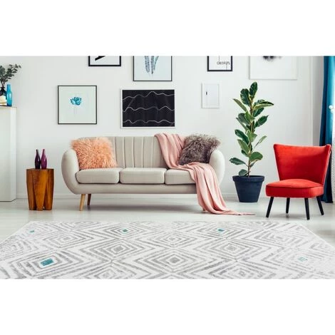 Paris Prix - Tapis Ethnique à Poils Courts "vancouver Iv" Blanc 80 X 150 Cm 2 Paris Prix - Tapis Ethnique à Poils Courts "vancouver Iv" Blanc 80 X 150 Cm – Image 2