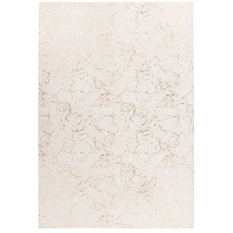 Paris Prix - Tapis Géométrique à Poils Longs "bijou" Crème & Or 80 X 150 Cm 1 Paris Prix - Tapis Géométrique à Poils Longs "bijou" Crème & Or 80 X 150 Cm