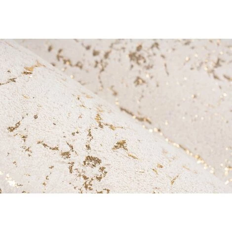 Paris Prix - Tapis Géométrique à Poils Longs "bijou" Crème & Or 80 X 150 Cm 3 Paris Prix - Tapis Géométrique à Poils Longs "bijou" Crème & Or 80 X 150 Cm – Image 3