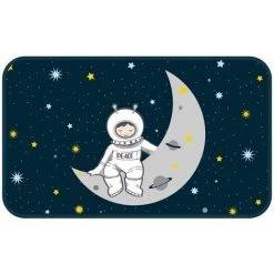 Paris Prix - Tapis Enfant Déco "petit Astronaute" 45x75cm Bleu