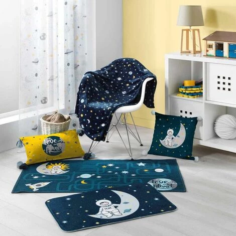 Paris Prix - Tapis Enfant Déco "petit Astronaute" 45x75cm Bleu 2 Paris Prix - Tapis Enfant Déco "petit Astronaute" 45x75cm Bleu – Image 2