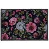 Paris Prix - Tapis Déco "flower Life" 40x60cm Noir & Rose