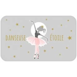 Paris Prix - Tapis Enfant Déco "danseuse étoile" 45x75cm Gris