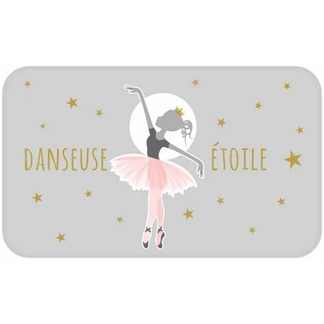 Paris Prix - Tapis Enfant Déco "danseuse étoile" 45x75cm Gris 1 Paris Prix - Tapis Enfant Déco "danseuse étoile" 45x75cm Gris