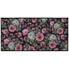 Paris Prix - Tapis Déco "flower Life" 57x115cm Noir & Rose