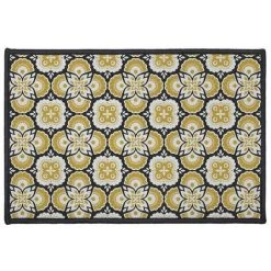 Paris Prix - Tapis Déco Imprimé "festine" 40x60cm Jaune