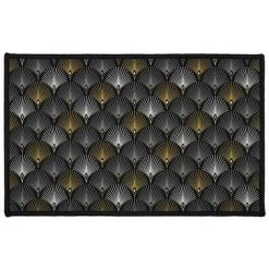 Paris Prix - Tapis Déco Imprimé "loelia" 50x80cm Noir & Or