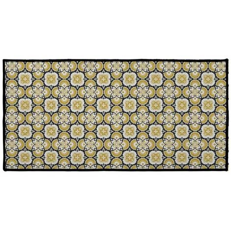 Paris Prix - Tapis Déco Imprimé "festine" 57x115cm Jaune 1 Paris Prix - Tapis Déco Imprimé "festine" 57x115cm Jaune
