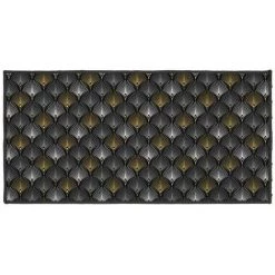 Paris Prix - Tapis Déco Imprimé "loelia" 57x115cm Noir & Or