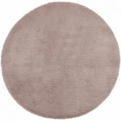 ATMOSPHERA, CRATEUR D'INTRIEUR Tapis Rond Imitation Fourrure "Doucea" 80cm Taupe