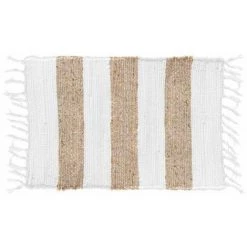 Paris Prix - Tapis Déco à Franges "sagane" 50x80cm Blanc