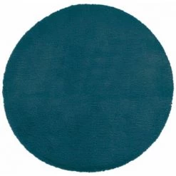 ATMOSPHERA, CRATEUR D'INTRIEUR Tapis Rond Imitation Fourrure "Doucea" 80cm Bleu Canard